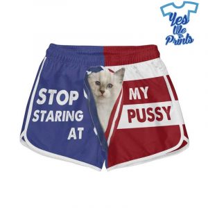 Ragdoll-Cat-Stop-Staring-at-My-Pussy-3D-Custom-Women-Beach-Shorts