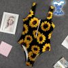 Sunflowers-In-Black-3D-One-Piece-Swimsuit