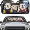 Cute-Bulldog-Couples-Custom-Car-Auto-Sunshade