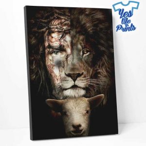Jesus-Lamb-Of-God-And-Lion-Of-Judah-Custom-Canvas-1