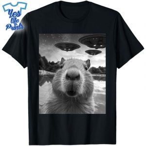 Capybara-Selfie-with-UFOs-Weird-Shirt