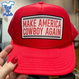 Make-America-Cowboy-Again-Red-Trucker-Hat
