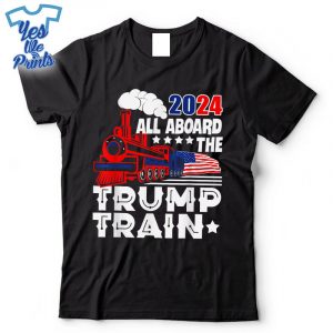 Trump-2024-All-Aboard-The-Trump-Train-USA-American-Flag-Shirt