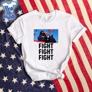 Trump-Head-Cartoon-Bloody-Ear-2024-Vote-Survivor-Fight-Fight-Shirt