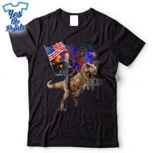 Trump-Riding-A-Dinosaur-Trex-Suppor-Trump-Shirt