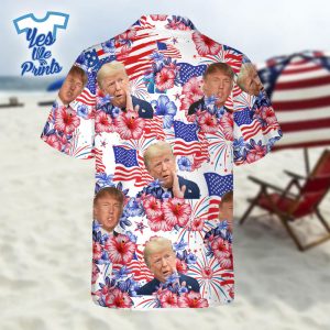 America-Flag-Tropical-Flower-With-Trump-Funny-Face-Hawaiian-Shirt-1