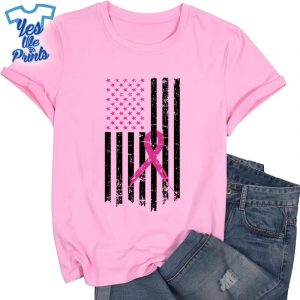 Breast-Cancer-Awareness-Pink-Ribbon-American-Flag-Shirt