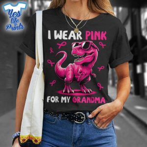 I-Wear-Pink-For-My-Grandma-T-Rex-Dinosaur-Breast-Cancer-Awareness-Shirt