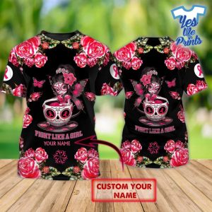 Sugar-Skull-Figurine-Breast-Cancer-Awareness-Personalized-3D-All-Over-Print-Shirt