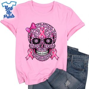 Sugar-Skull-Pink-Ribbon-Breast-Cancer-Awareness-Girls-Shirt