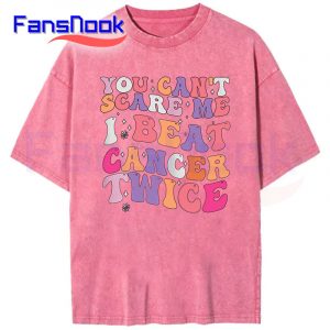 You-Cant-Scare-Mee-I-Beat-Cancer-Twice-Breast-Cancer-Groovy-Mineral-Wash-T-Shirt