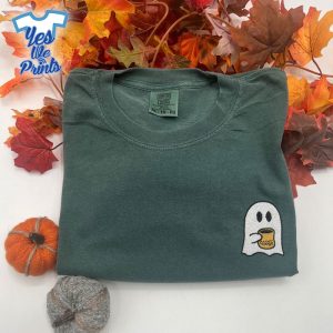 Coffee-Ghost-Fall-Spooky-Season-Halloween-Embroidered-Shirt