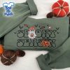 Cute-And-Scary-Ghost-Fall-Spooky-Season-Halloween-Embroidered-Shirt
