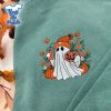 Cute-Ghost-With-Ice-Coffee-and-Pumpkin-Spooky-Season-Halloween-Embroidered-Shirt-1