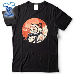 Japanese-Minimalist-1950s-Retro-Space-Cat-Good-Luck-Kanji-Shirt
