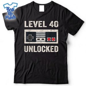 Level-40-Unlocked-Video-Gamer-40th-Birthday-Tee-Shirt