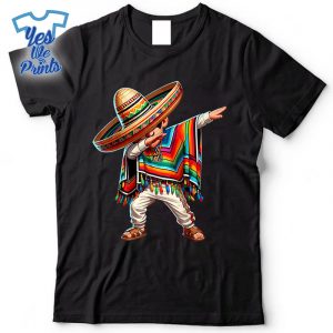 Mexican-Boy-Dabbing-Poncho-Cinco-De-Mayo-Shirt
