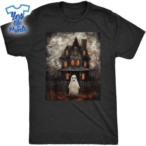 Vintage-Ghost-Haunted-House-Midnight-Halloween-Ghost-Spooky-Shirt
