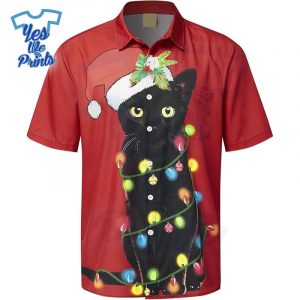 Black-Cat-Christmas-Light-Tree-Hawaiian-Christmas-Shirt-Beach-Tropical-Button-Up-Shirts