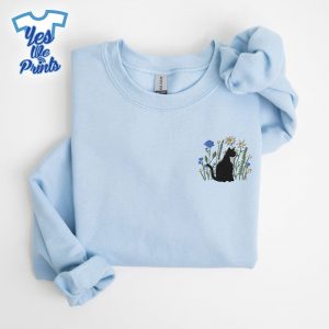 Black-Cat-With-Floral-Embroidered-Shirt