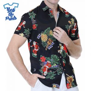 Black-Santa-Unique-Pattern-Hawaiian-Christmas-Shirt-Beach-Tropical-Button-Up-Shirts-1