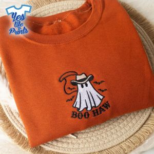 Boo-Haw-Cowboy-Ghost-Thanksgiving-Halloween-Embroidered-Shirt-1
