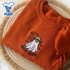 Boo-Haw-Cowboy-Ghost-Thanksgiving-Halloween-Embroidered-Shirt