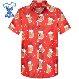Cheer-Beer-Unique-Pattern-Hawaiian-Christmas-Shirt-Beach-Tropical-Button-Up-Shirts