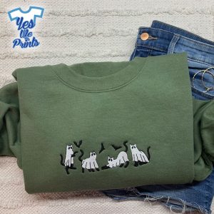 Cute-Ghost-Black-Cats-Halloween-Embroidered-Shirt