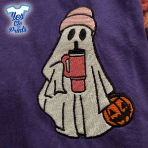 Cute-Ghost-Drinking-Tumbler-Halloween-Embroidered-Shirt-1
