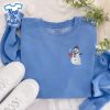 Cute-Snowman-Drinking-Coffee-Christmas-Embroidered-Shirt