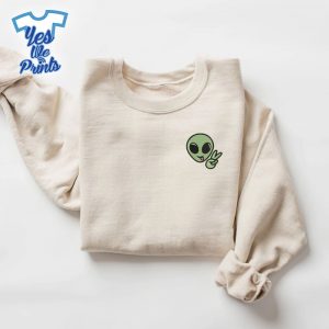Extraterrestrial-Peace-Sign-Alien-Lovers-Gift-Embroidered-Shirt