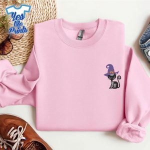 Funny-Black-Cat-Witch-Halloween-Embroidered-Shirt