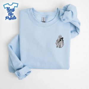 Ghost-Hugging-Black-Cat-Spooky-Season-Halloween-Embroidered-Shirt-2