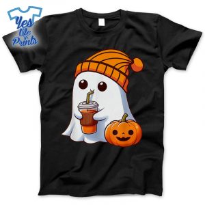 Halloween-Costume-Ghost-Drinking-Pumpkin-Girls-Shirt