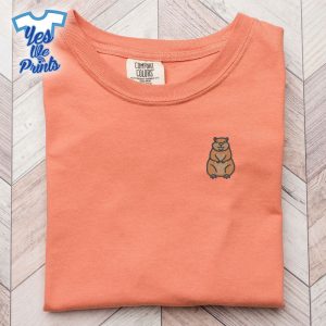 Mini-Woodland-Groundhog-Animal-Lovers-Embroidered-Shirt