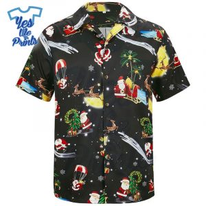 Santa-Claus-Pattern-Hawaiian-Christmas-Shirt-Beach-Tropical-Button-Up-Shirts