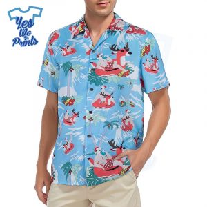 Santa-Relaxing-Unique-Pattern-Hawaiian-Christmas-Shirt-Beach-Tropical-Button-Up-Shirts-1