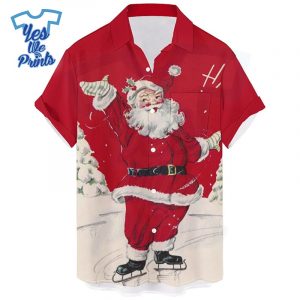 Santa-Say-Hi-Red-Hawaiian-Christmas-Shirt-Beach-Tropical-Button-Up-Shirts