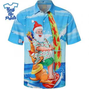 Santa-Surfing-Hawaiian-Christmas-Shirt-Beach-Tropical-Button-Up-Shirts