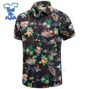 Santa-Unique-Pattern-Hawaiian-Christmas-Shirt-Beach-Tropical-Button-Up-Shirts