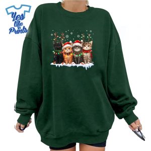 Cat-Christmas-Light-Reindeer-Santa-Christmas-Cat-Lover-Shirt
