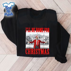 Ill-Be-Home-For-Christmas-Santa-Trump-Xmas-Pajamas-Shirt