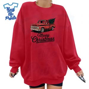 Red-Pickup-Truck-Christmas-Tree-Vintage-Christmas-Shirt