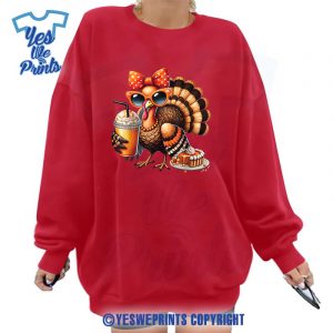 Turkey-Drinking-Coffee-Bow-Thanksgiving-Turkey-Day-Shirt