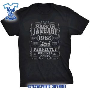 60-Years-Old-Made-In-January-1965-Vintage-60th-Birthday-Shirt