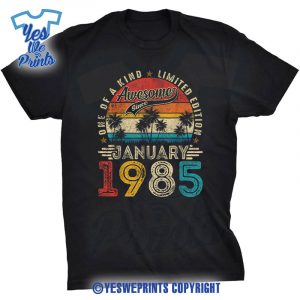 Awesome-Since-January-1985-40th-Birthday-40-Years-Old-Shirt