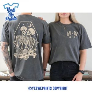 Gothic-Bride-and-Groom-Husband-&-Wife-Valentine’s-Day-Couples-Matching-Custom-Initial-Name-Shirt