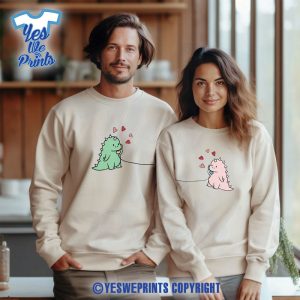 Kawaii-Dinosaur-Anniversary-Valentine’s-Day-Couples-Matching-Shirt