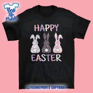 Happy-Easter-Cute-Pink-Leopard-Plaid-Flower-Bunny-Rabbit